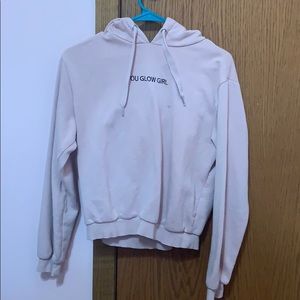 H&M cropped “you glow girl” hoodie